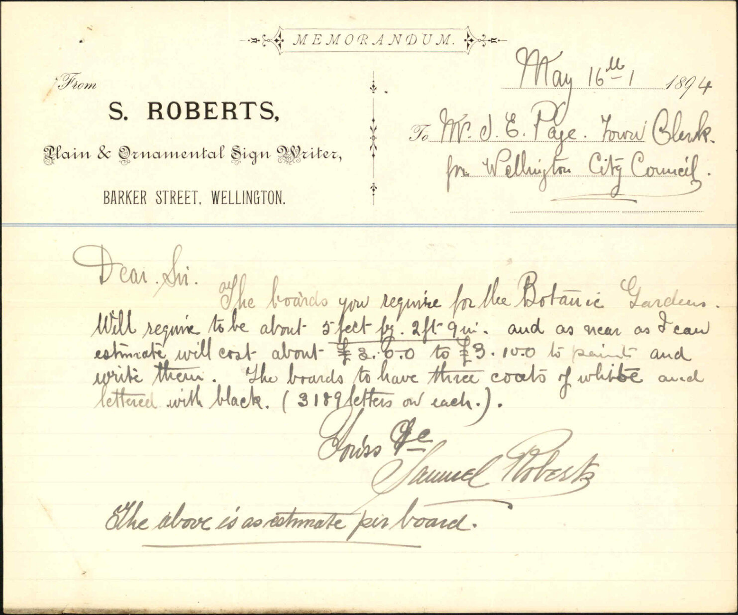 Painting notice boards for Botanic Gardens - A Lawson, S Roberts