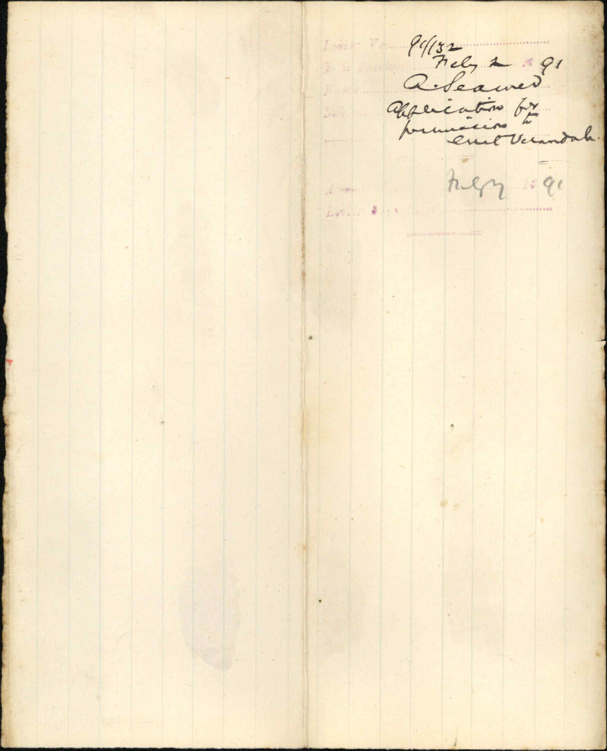 Application to erect verandah, Adelaide Road - A Seaman