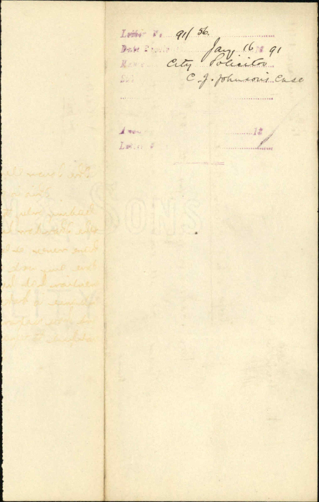 C J Johnson's case - City Solicitor