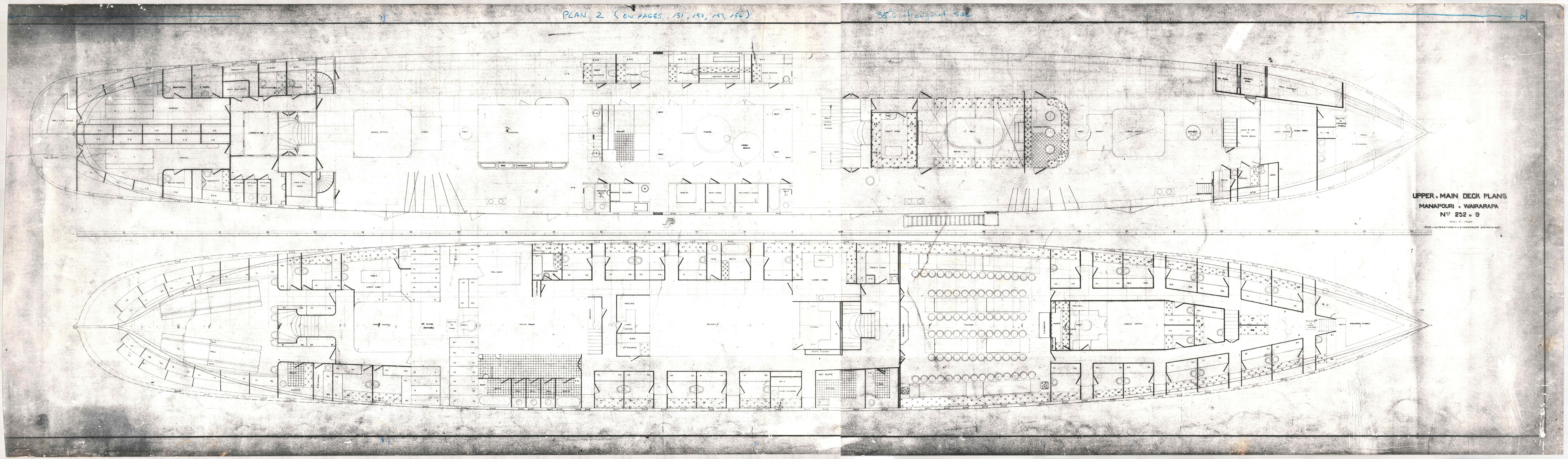 SS Wairarapa, SS Manapouri, upper and main deck plans