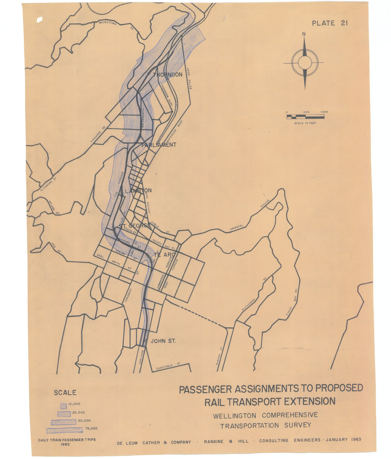 Passenger Assignments to Proposed Rail Transport Extension