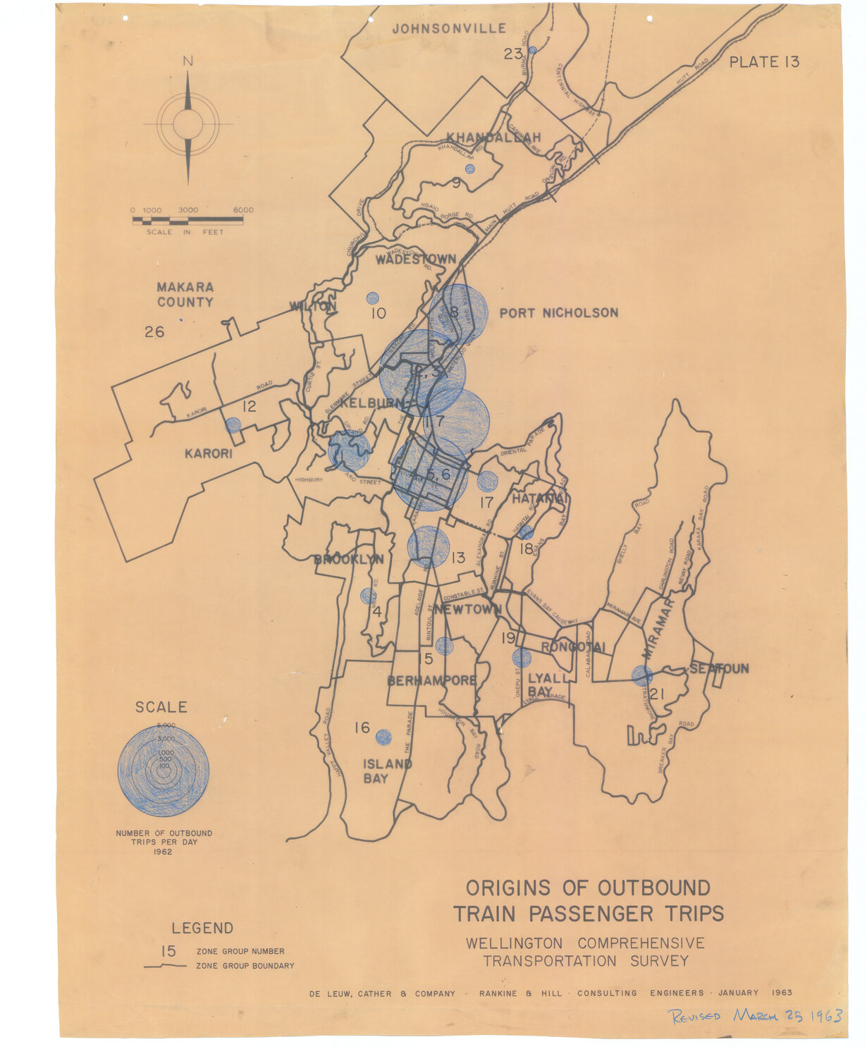 Origins of Outbound Train Passenger Trips