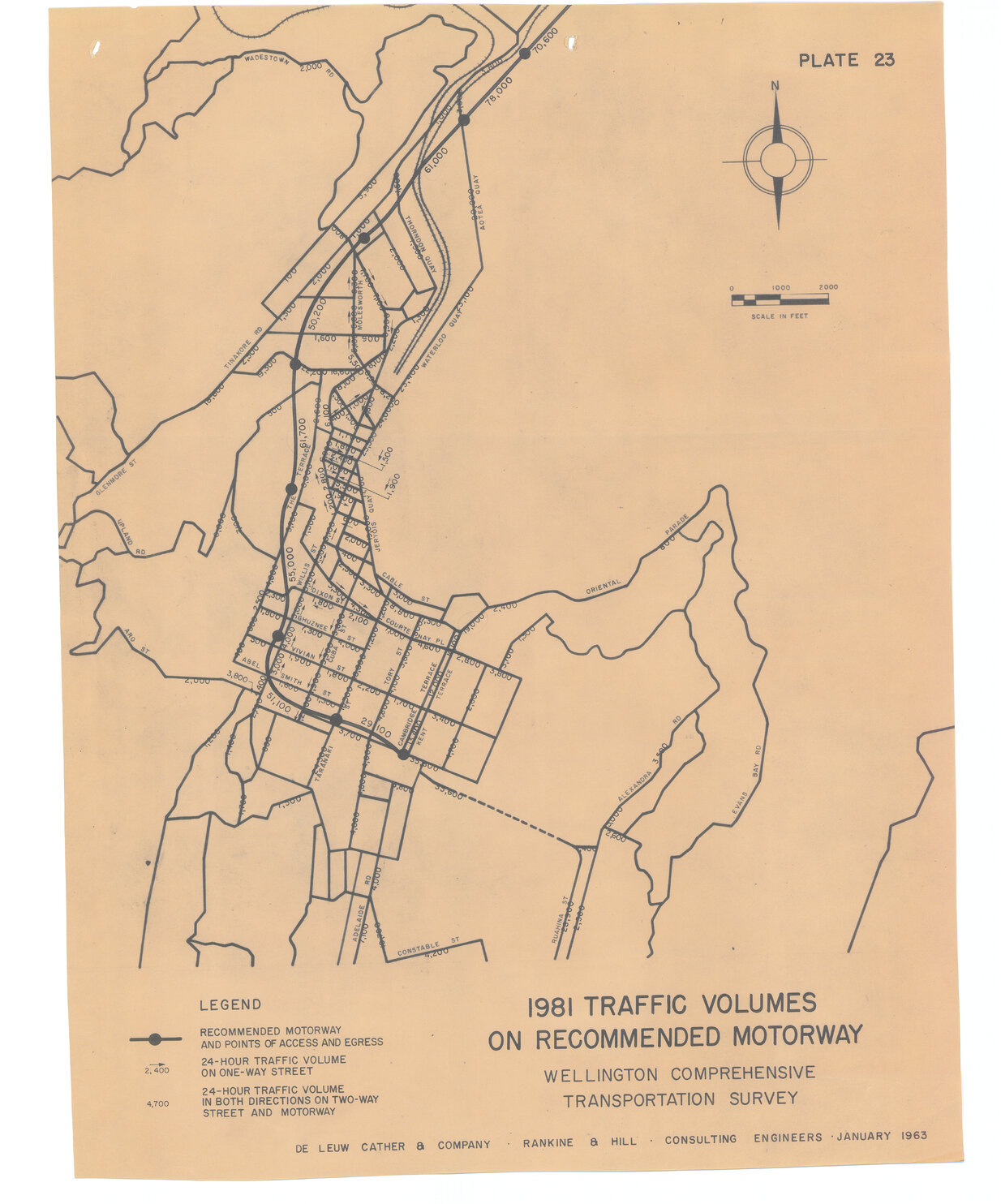1981 Traffic Volumes on Recommended Motorway