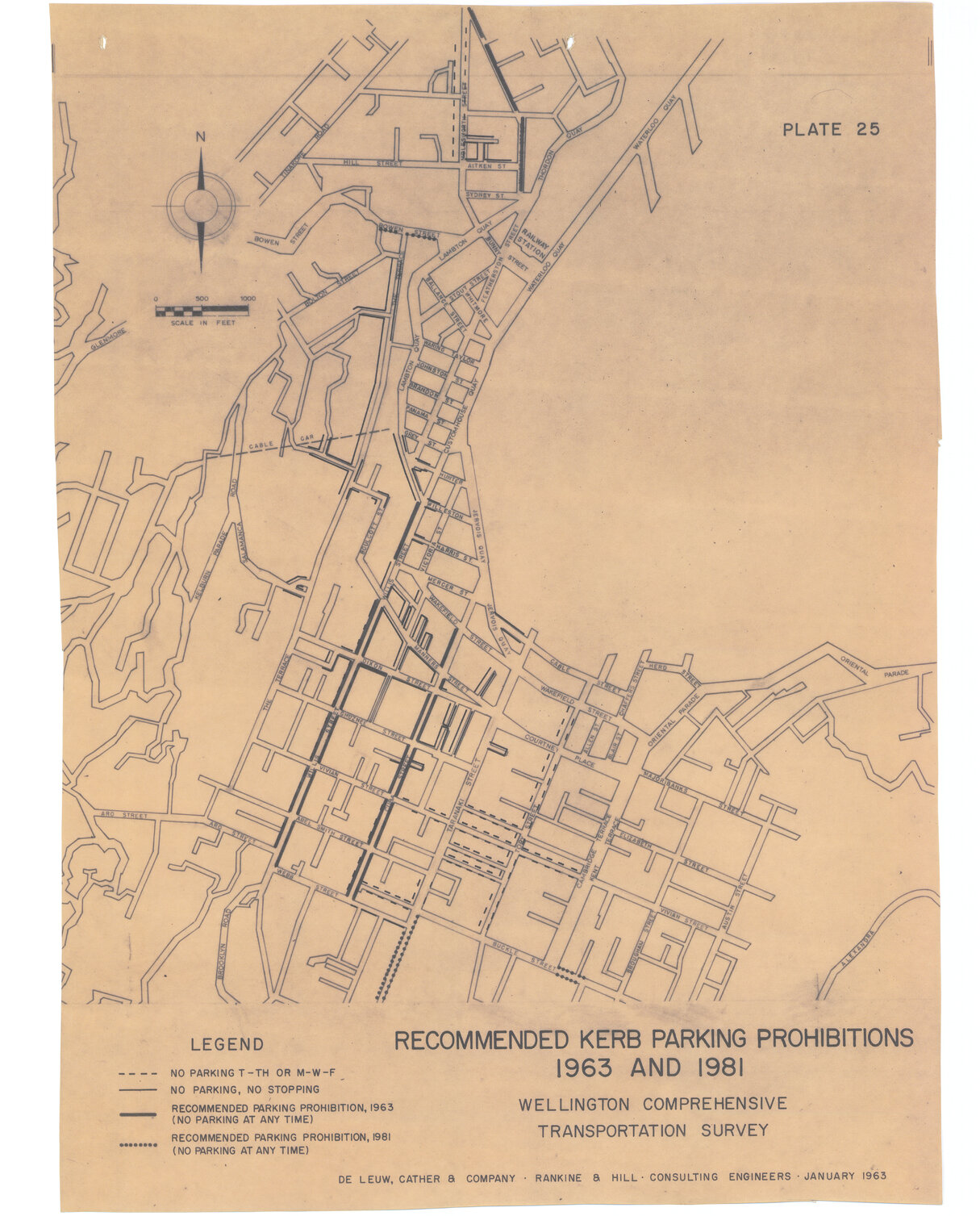 Recommended Kerb Parking Prohibitions 1963 and 1981