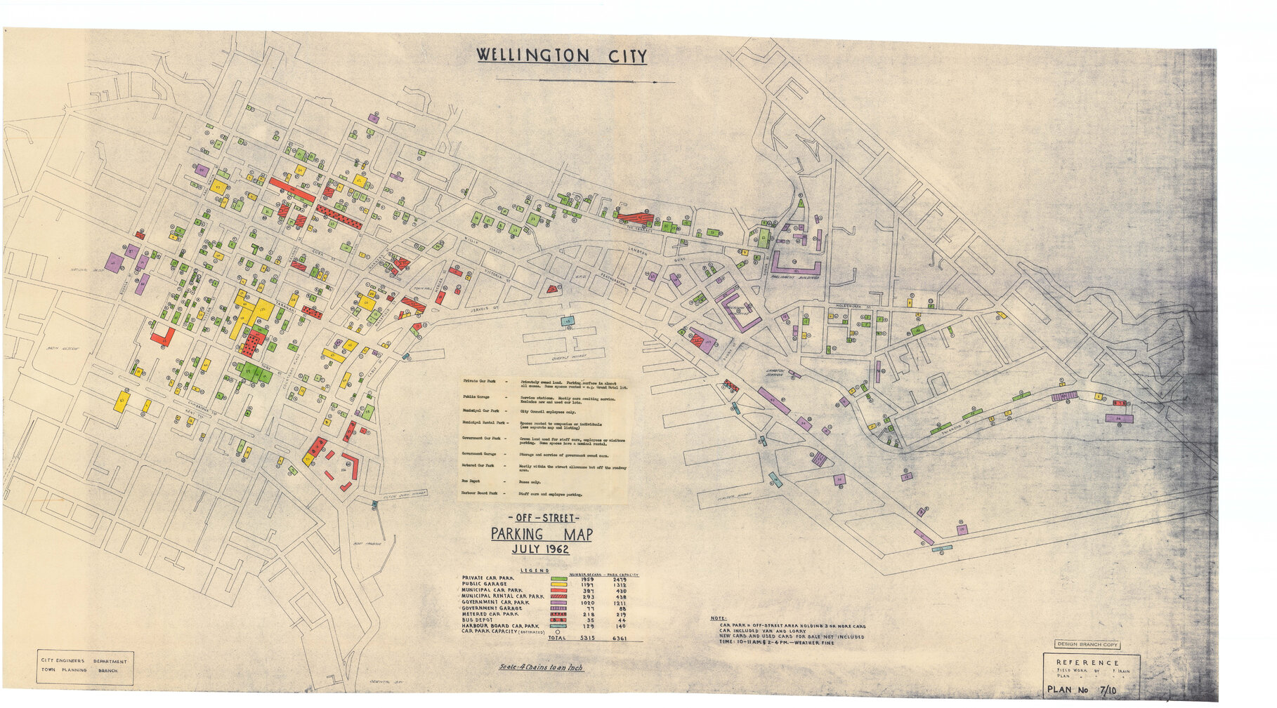 Off Street Parking map, July 1962