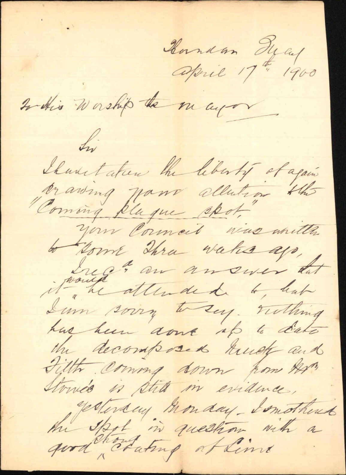 Nuisance near his property - George Woodward