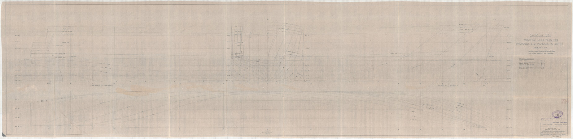 [MV Hawea], modified lines plan for proposed two foot increase in depth