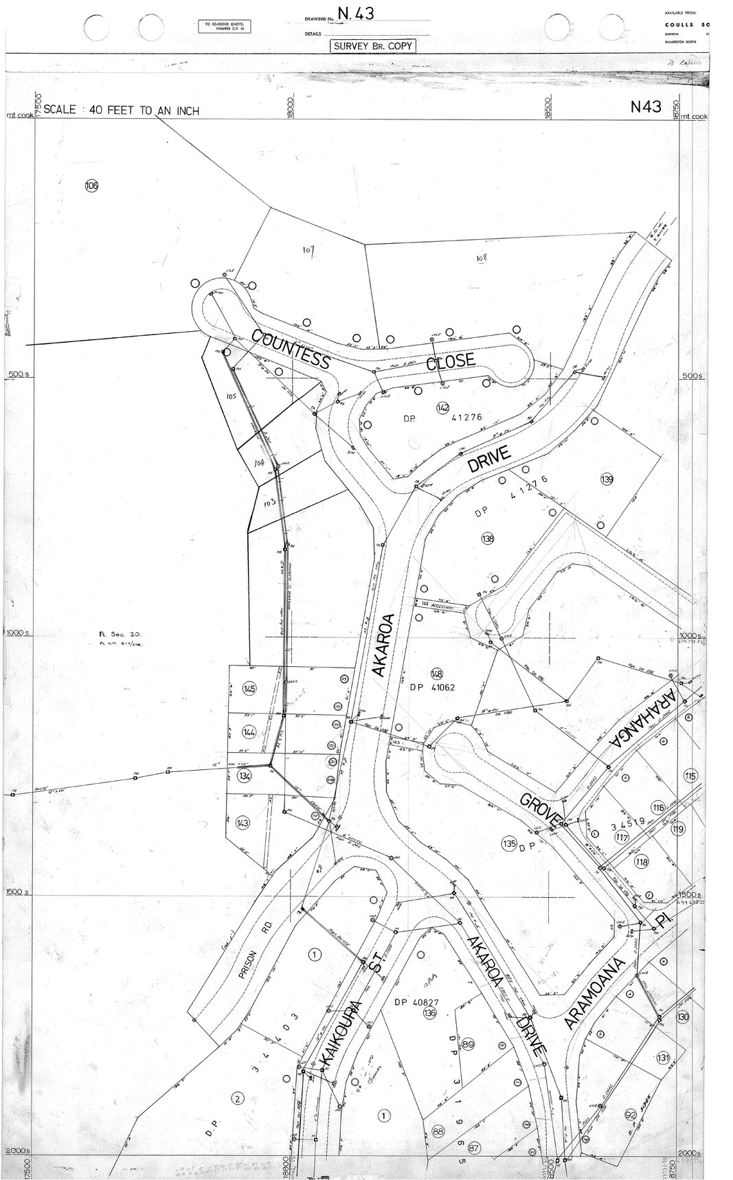 40 Foot to an Inch Record Sheet, sheet N43