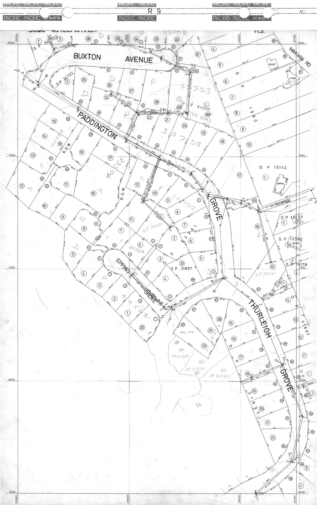 40 Foot to an Inch Record Sheet, sheet R9