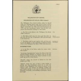 Wellington City Bylaw 1980/3 (Airport)