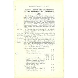The Wellington City Consolidated By-Law Amendment No. 1, (Abattoir) 1933