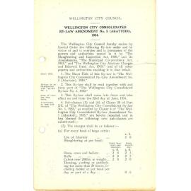 Wellington City Consolidated By-Law Amendment No. 5 (Abattoir) 1934