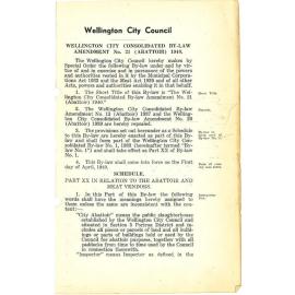 Wellington City Consolidated By-Law Amendment No. 21 (Abattoir) 1940