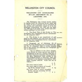 Wellington City Consolidated By-Law Amendment No. 23 (Abattoir) 1940