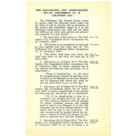 The Wellington City Consolidated By-Law Amendment No. 30 (Abattoir) 1943