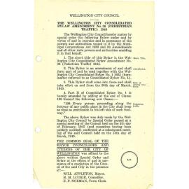The Wellington City Consolidated By-Law Amendment No. 36 (Pedestrian Traffic) 1944
