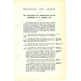 The Wellington City Consolidated By-Law Amendment No. 38 (General) 1945