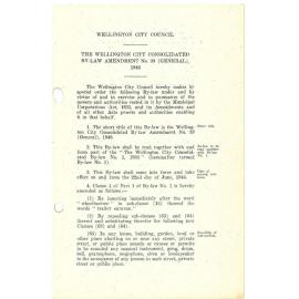 The Wellington City Consolidated By-Law Amendment No. 39 (General) 1946