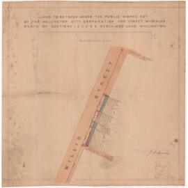 Land to be taken under Public Works Act by the Wellington City Council for street widening, Willis Street