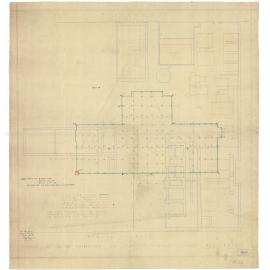 Setout of existing foundations on site of central library, Mercer Street