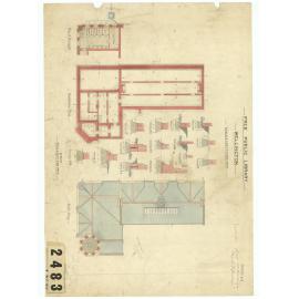 Free Public Library, Wellington, Sheet 1: basement, foundation and roof plans and details