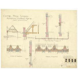 Central Public Library, alterations to gables, roof etc