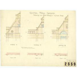 Central Public Library, details of new gables