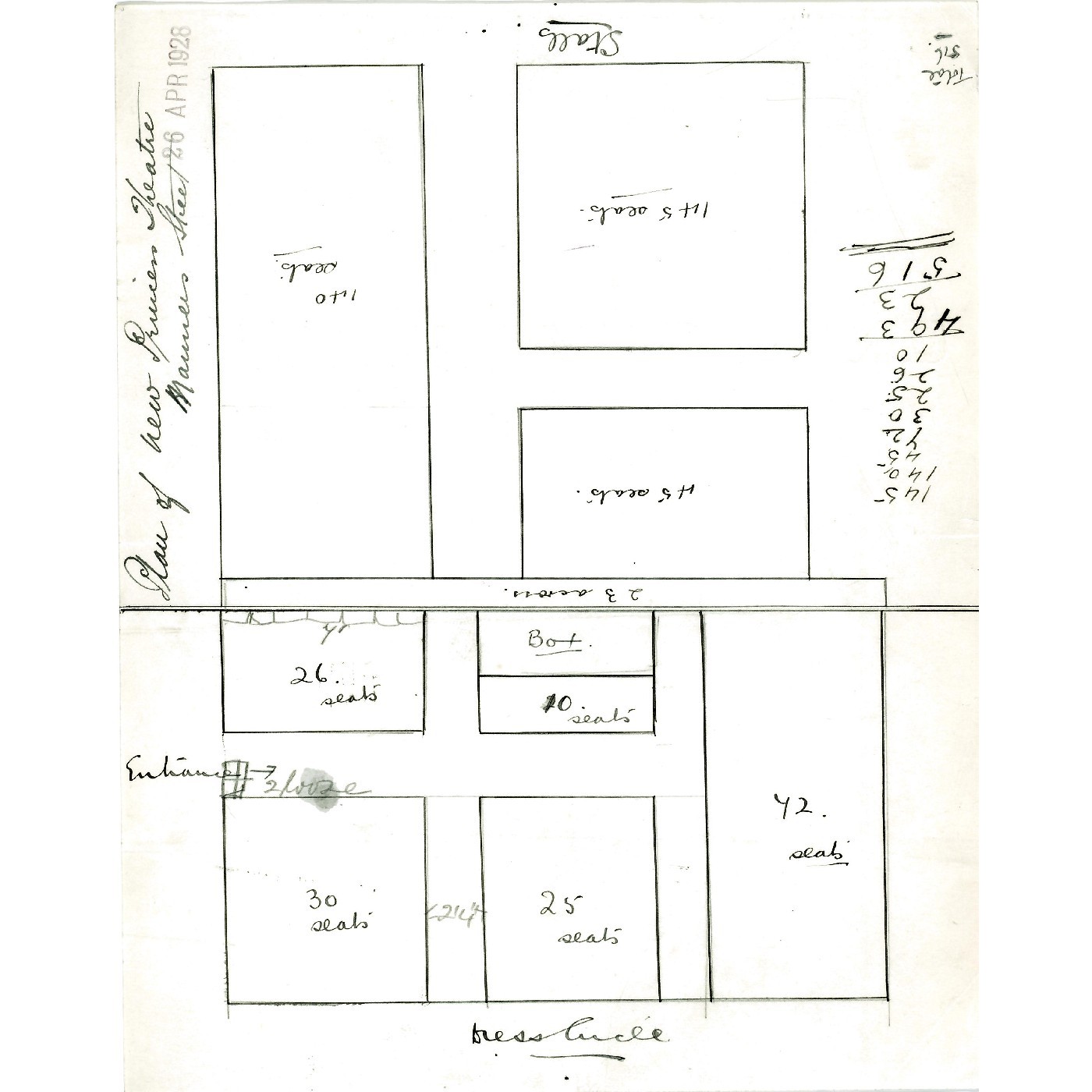 Theatre and hall seating plans, P