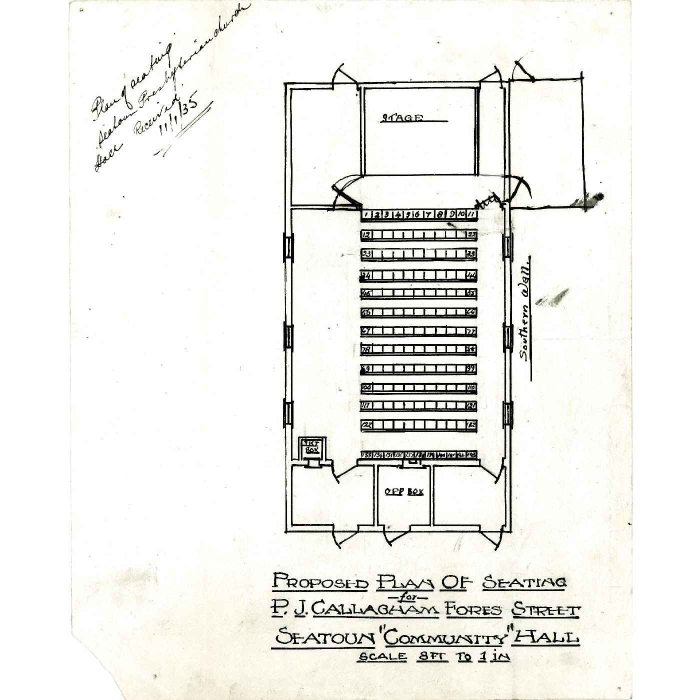 Theatre and hall seating plans, S