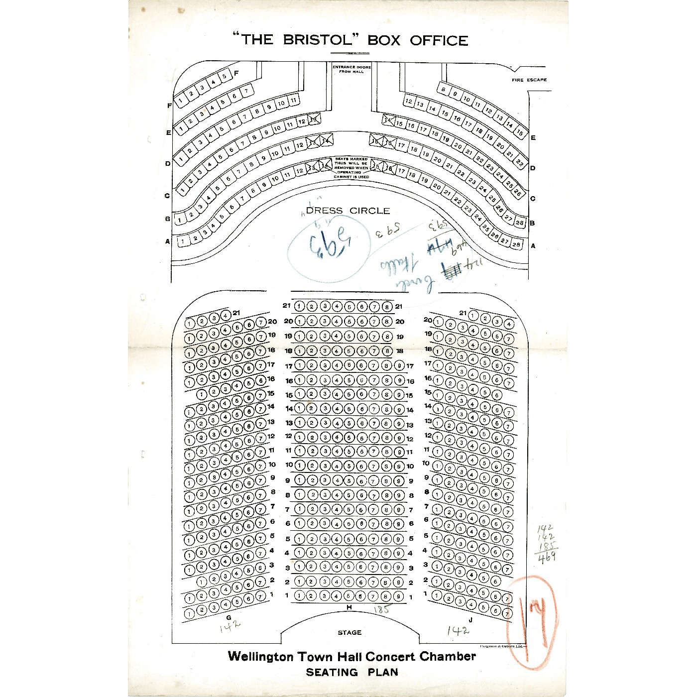 Theatre and hall seating plans, T