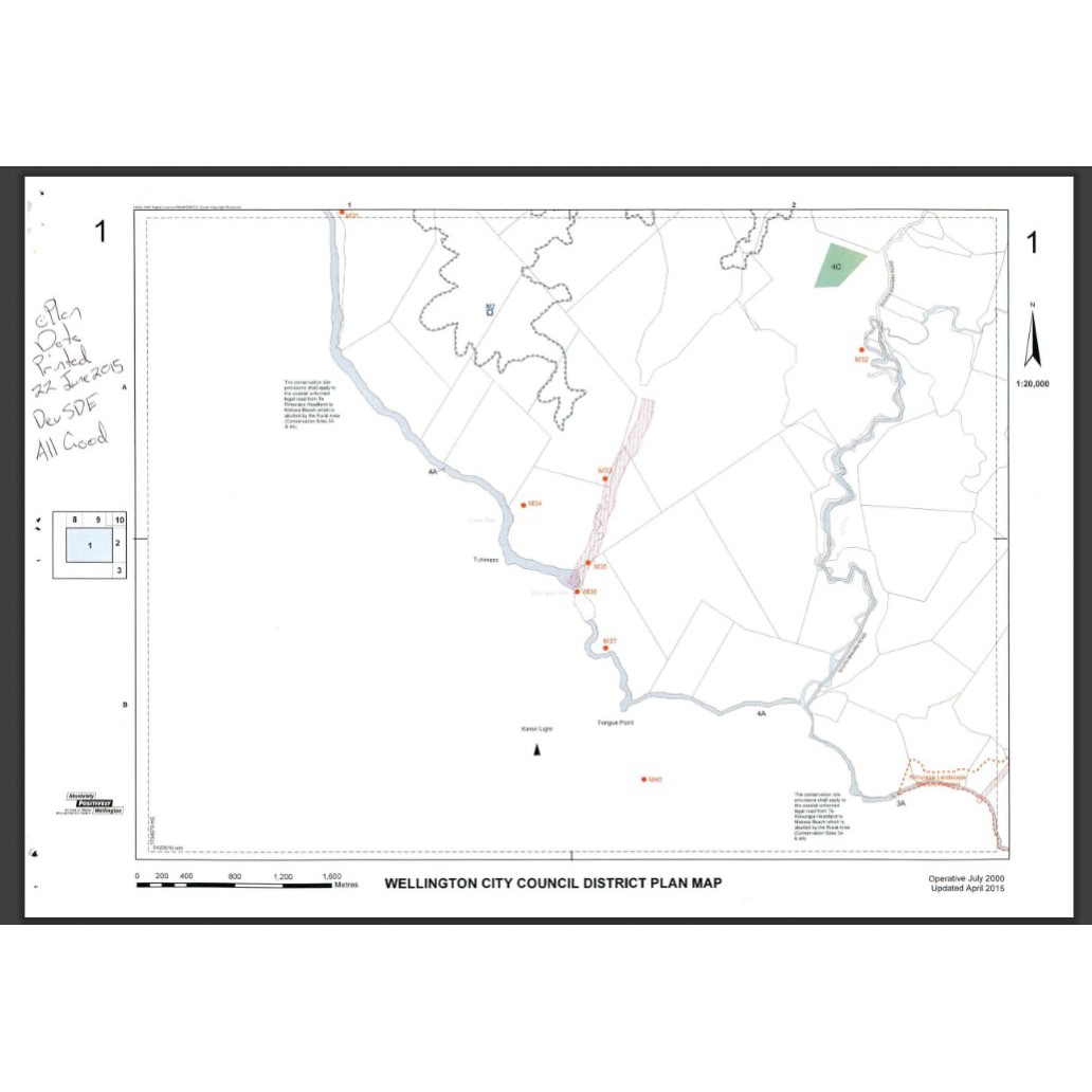 Wellington City District Plan 2000, Te Kaupapa Whenua O Poneke, Maps, at April 2015