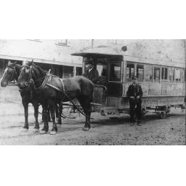 First horse tram in Wellington, pictured in Newtown