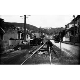 Aro Street, workmen laying new tramlines