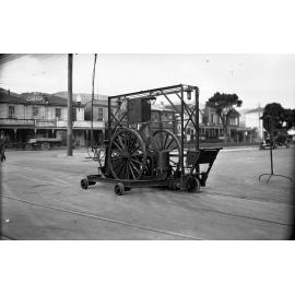 Cambridge Terrace and Vivian Street, workmen with a Reciprocating Grinder