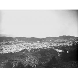 Elevated view of Te Aro from Kelburn Hills