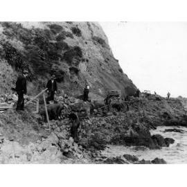 Foreshore reconstruction by Relief Workers, Point Halswell