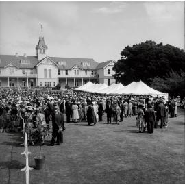 Queen Mother & guests at Government House garden party