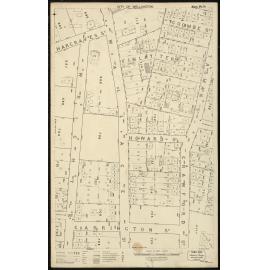 Thomas Ward survey map of Wellington City, sheet 74