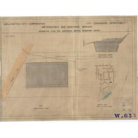 Excavation plan for additional service reservoir, Karori - 1932