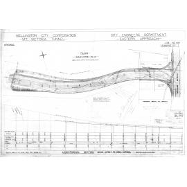 Mount Victoria Tunnel, Job 168 sheet 1, eastern approach, site plan and longitudinal section