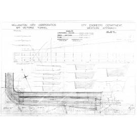 Mount Victoria Tunnel, Job 169 sheet 2, western approach, plan, longitudinal and cross sections