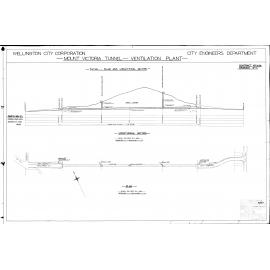 Mount Victoria Tunnel, ventilation plant, sheet 3, plan and longitudinal section