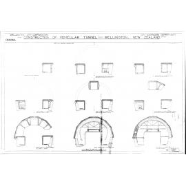 Mount Victoria Tunnel, general method of construction, sheet 1, sections