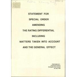 Statement for Special Order Amending the Rating Differential Including Matters Taken into Account and the General Effect