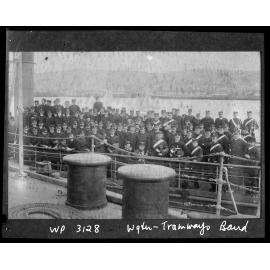 Tramways Band on Ferry, group photograph