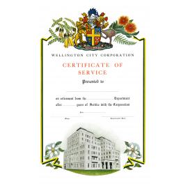 Wellington City Corporation, Certificate of Service