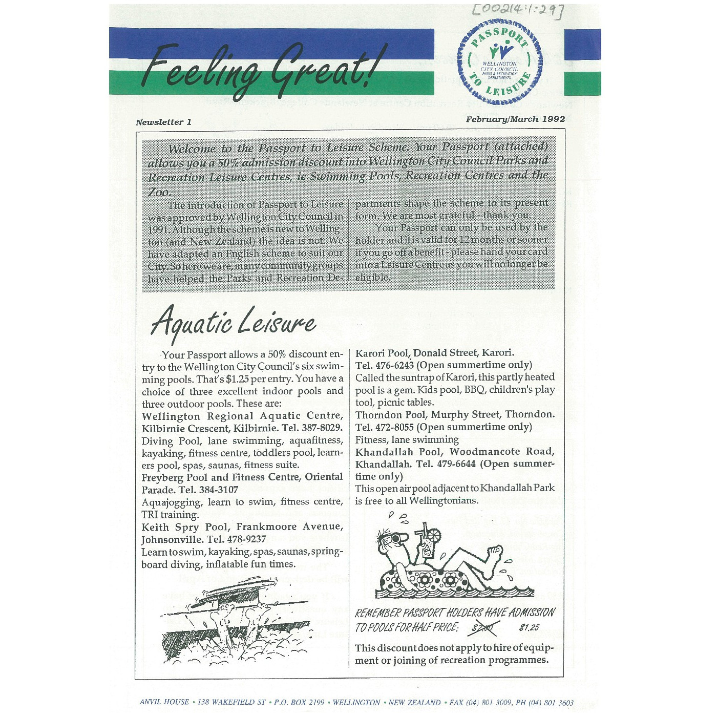 Feeling Great, Newsletter 1, February-March 1992