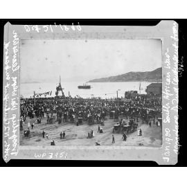 Departure of troop ship, Waiwera, from Wellington for the South African War