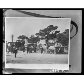 Horse-drawn and motorised transport and pedestrians, possibly Courtenay Place