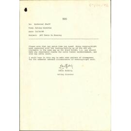 Carter Observatory, Staff Memos and Circulars